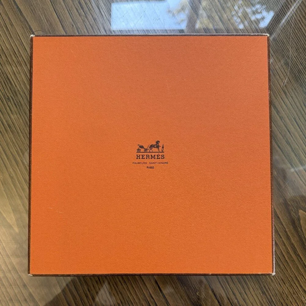 HERMES Vintage Republique Francaise Red Blue 90 cm Silk Square Scarf Box Good - Picture 15 of 16